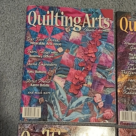 Quilting Arts Magazines, 4 (2002-2004) Sewing Free Motion Embrodery Art Quilts - Picture 2 of 16